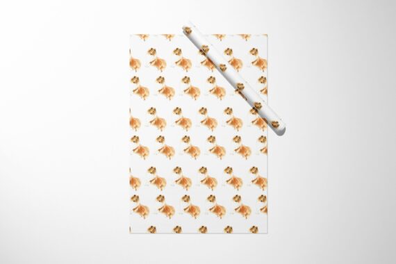 A unique Rough Collie Wrapping Paper with a Christmas pattern on it.