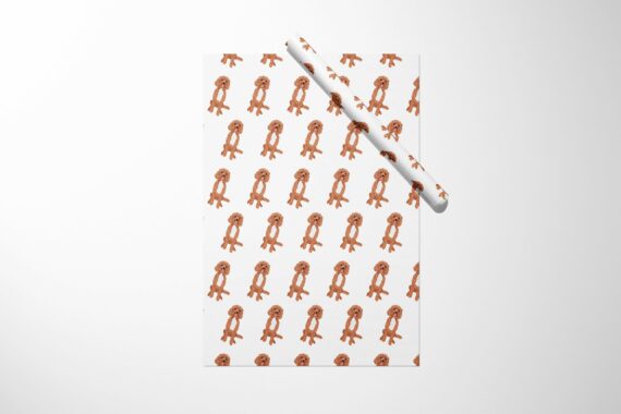 A gift wrap with a Cockapoo Dog Wrapping Paper design, perfect for Christmas presents.