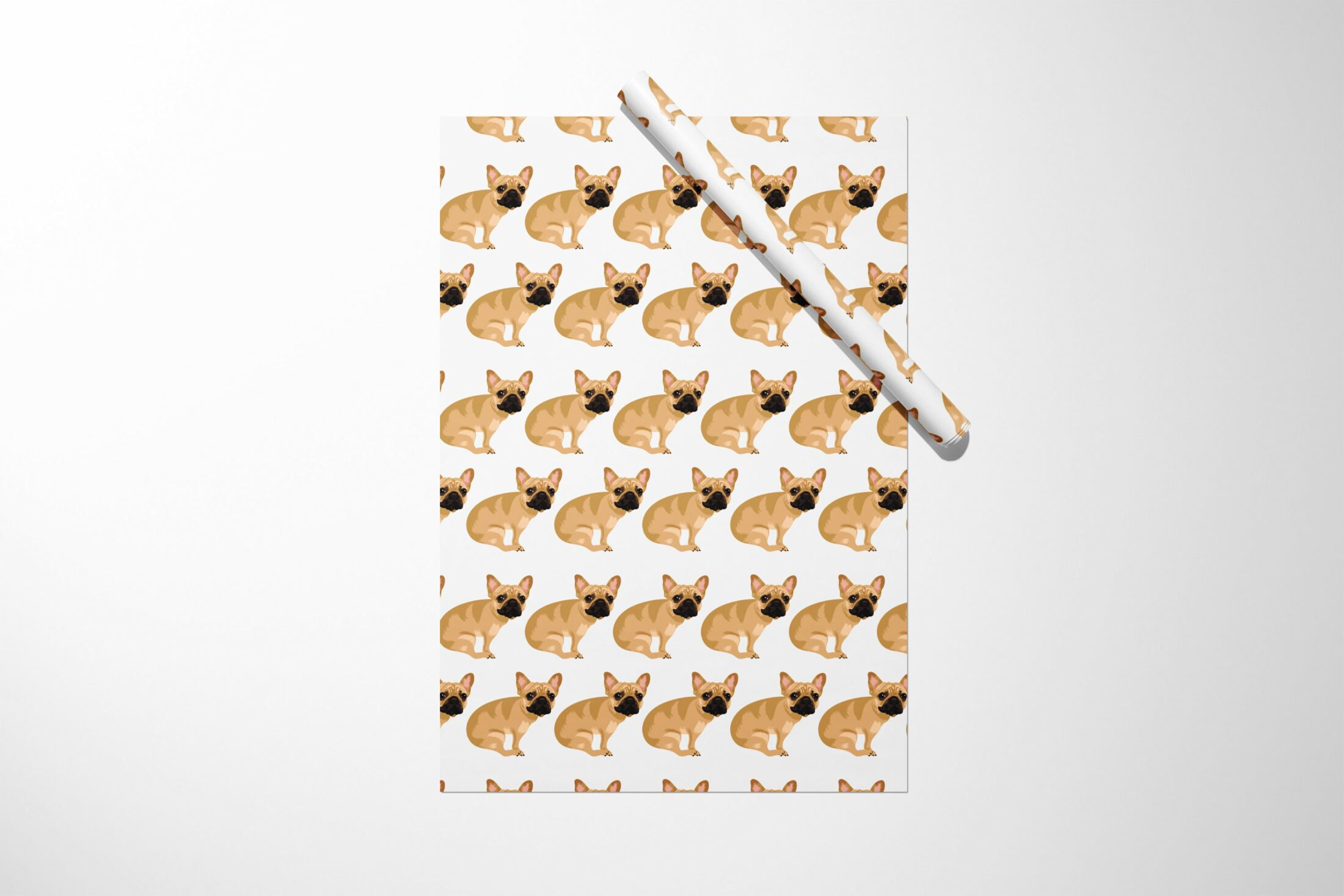 A French Bulldog Wrapping Paper with a French Bulldog pattern on it.