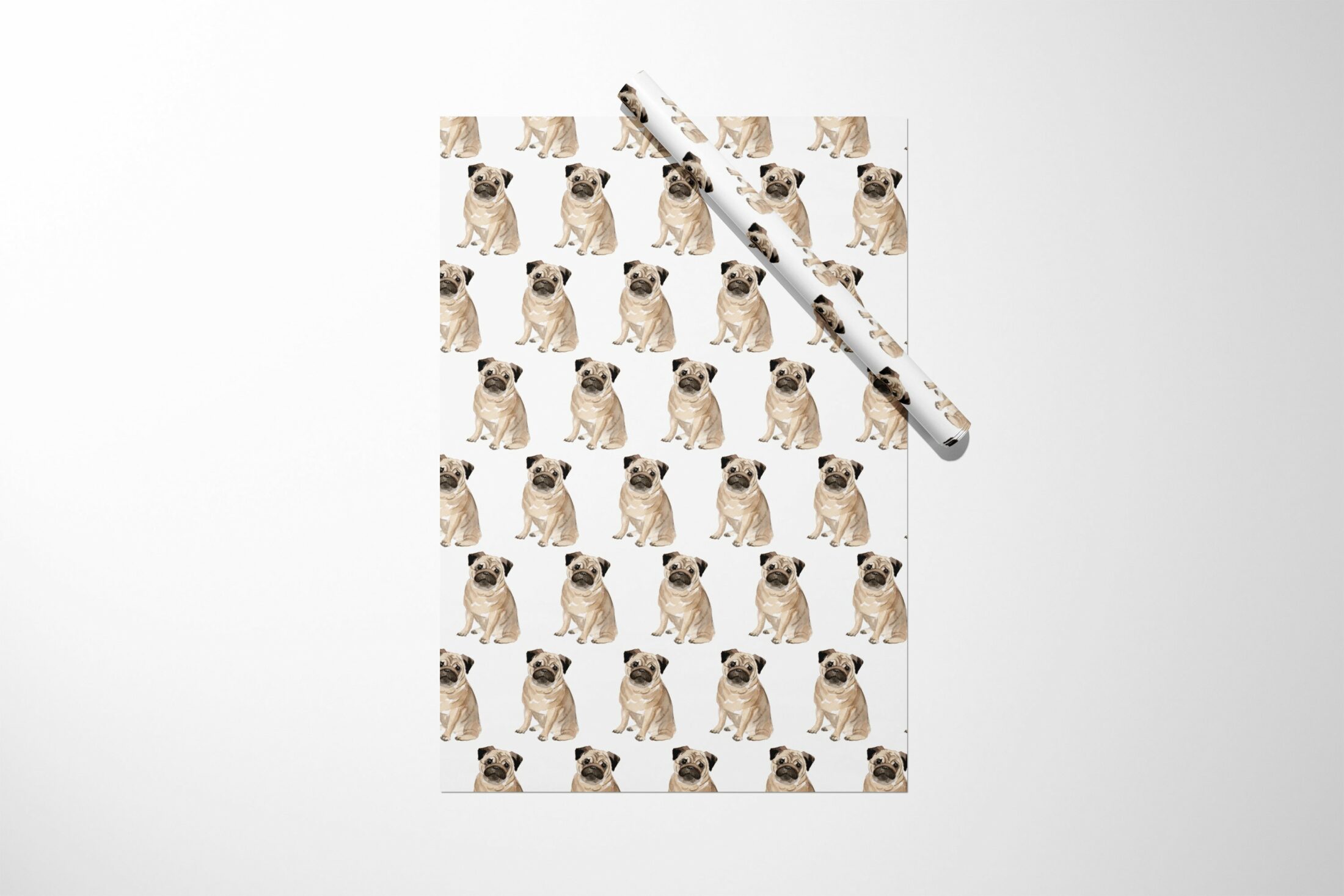 A unique Pug Dog Wrapping Paper with a pug dog on it.