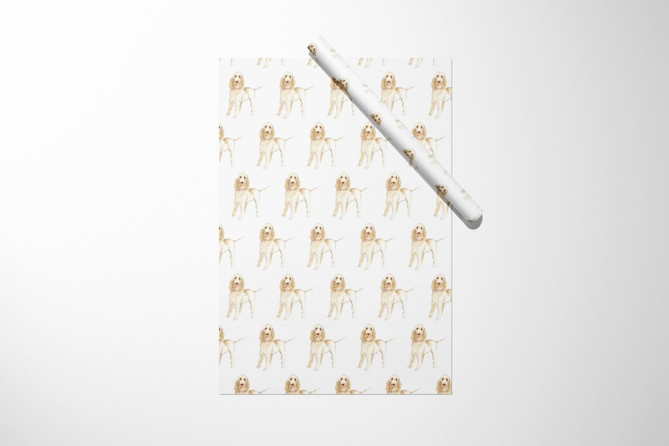 A Spinone Italiano Wrapping Paper with a woman's face on it, perfect for a special occasion like a wedding gift.