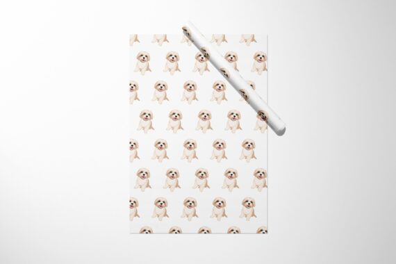 A unique Christmas Shih Tzu Dog Wrapping Paper with a Shih Tzu dog on it.