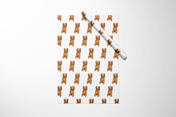 A Yorkshire Terrier Wrapping Paper with a Yorkshire Terrier on it.