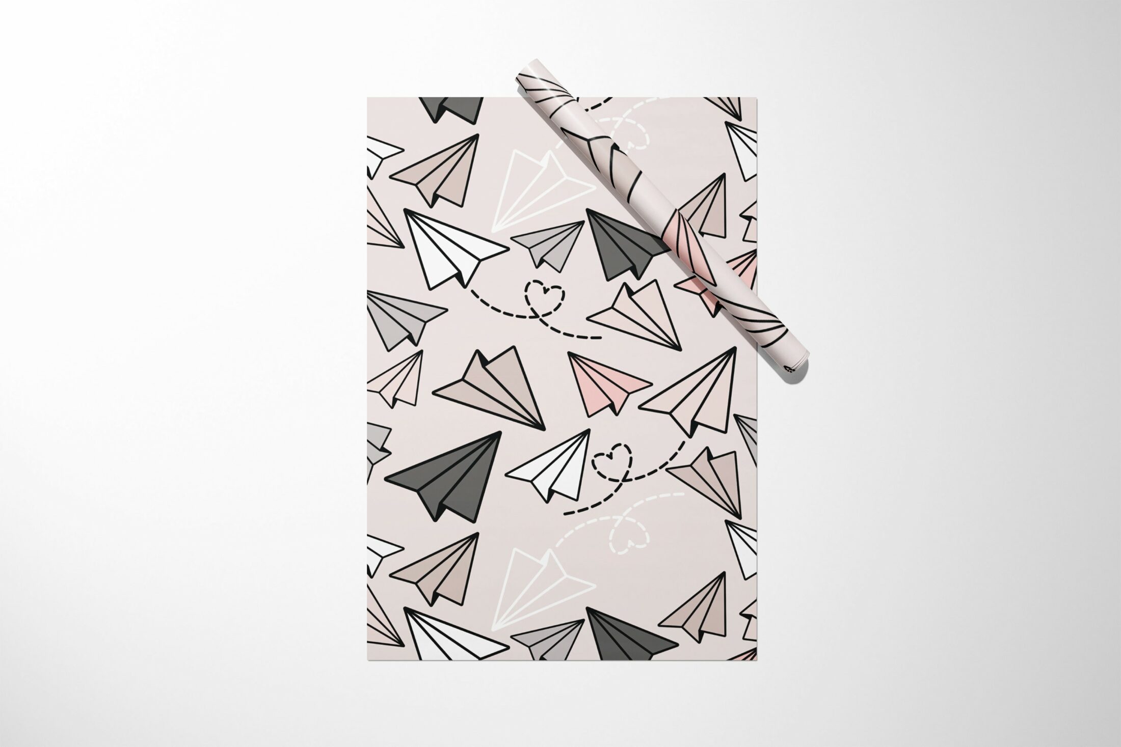 A unique gift, Multi Color Paper Airplane Wrapping Paper with paper airplanes on it.