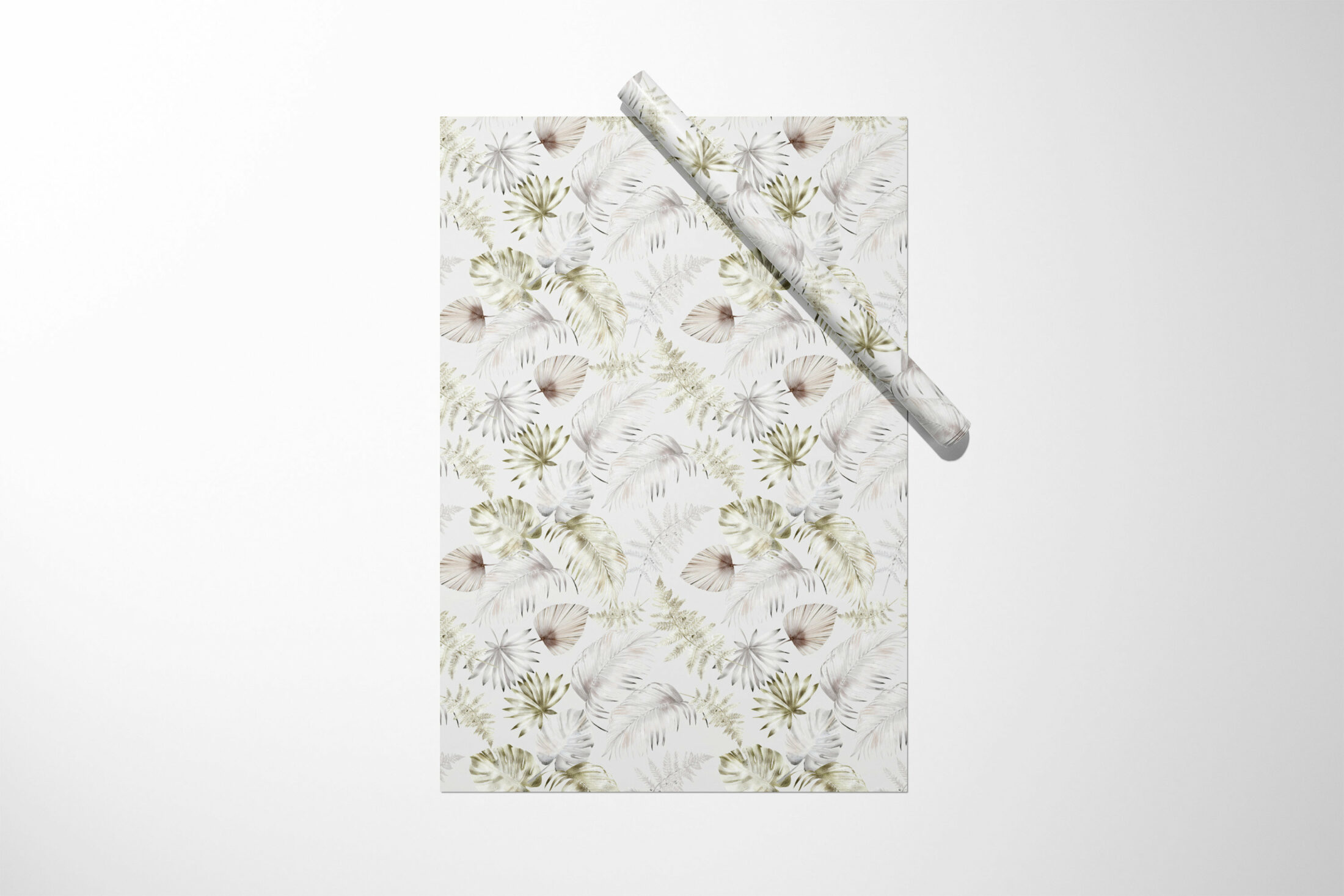 A Christmas wrapping paper on a white background.